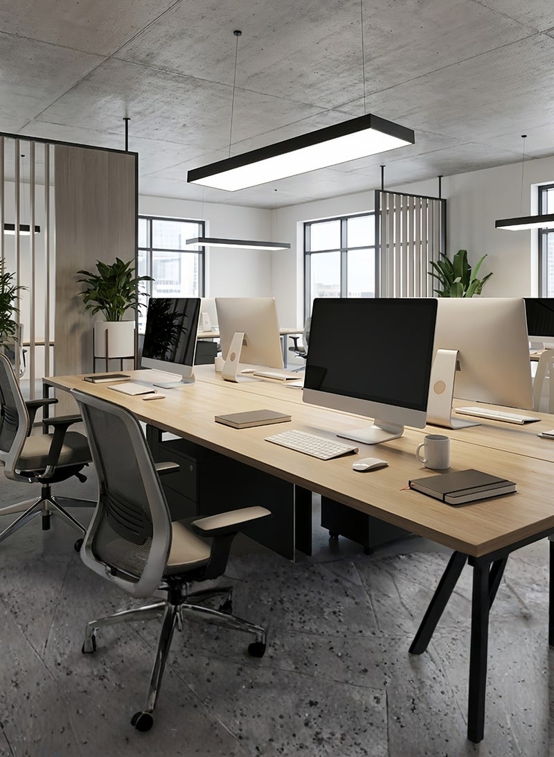 Auraluxi Linear LED Pendant Light – 117cm, 40W Modern Hanging Lamp with Adjustable Cord for Office, Kitchen or Living Room - Image 4